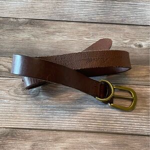 Vintage Eddie Bauer Leather & Brass Belt